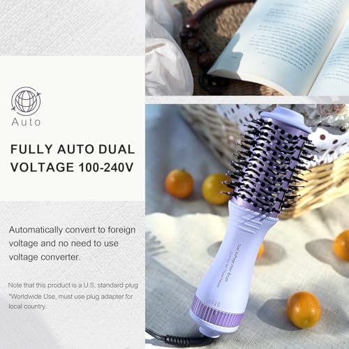 Dual Voltage Hair Dryer Brush 110-240V Travel Blow Dryer Brush in One - Image 2