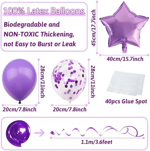 Purple Party Decorations with Banner - Women Girls Engagement, Anniversary & Birthday Supplies - Image 4