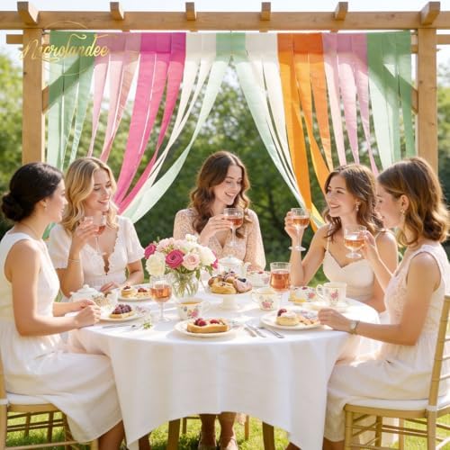 NICROLANDEE 5 Rolls Pastel Crepe Paper Streamers Backdrop Decorations - Image 3