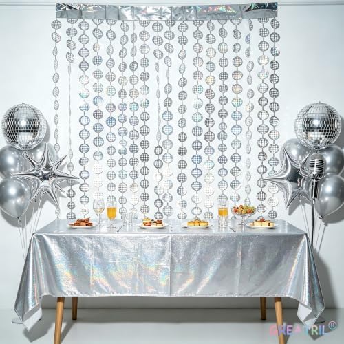 Disco Dancing Ball Shaped Party Backdrop - 3.2ft x 6.5ft - 2 Packs - Image 2