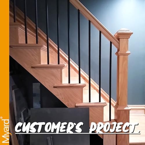 Myard 29'' Hollow Round Iron Heavy-Duty Deck Balusters, Hammered Bronze - Image 4