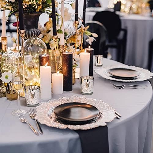 LETINE Silver Votive Candle Holders Set of 36 - Speckled Mercury Silver Glass Candle Holder Bulk - Ideal for Valentine's Day Decorations Indoor，Spring&Summer Wedding Centerpieces，Home Decor - Image 5