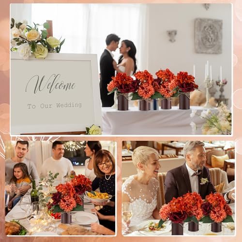 Zeyune 6 Set Artificial Centerpiece, Orange, Classic Style - Image 4