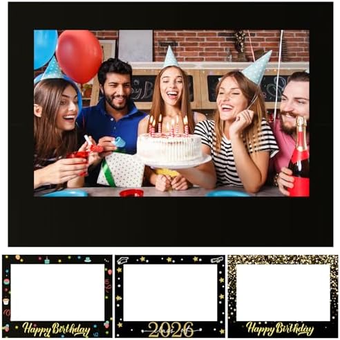 Beeveer 32 x 24 in Large Photo Booth Selfie Frame Props, Black Horizontal by Beeveer