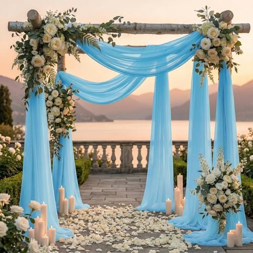 Pack of 1 Wedding Arch Drape Panel Fabric 30" x 50ft - Turquoise - Image 4