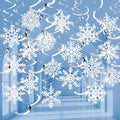 Snowflake Decorations, Christmas Hanging Decor, 30 Glitter Snowflake Swirls by OuMuaMua