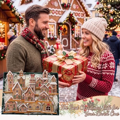 Wesiti 12Pcs Gingerbread Christmas Table Decorations, Gingerbread House Set - Image 5
