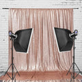 Juya Delight 6FT X 8FT Non-Transparent Sequin Photography Background Backdrop Curtain for Birthday Party Wedding Festival Ceremony (Rose Gold) by JuyaDelight