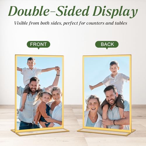 10 Pack Gold Acrylic Sign Holders 4x6 Inch Table Menu Display Holders - Image 5
