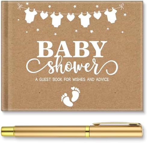 Fuyoooo Kraft Paper Baby Shower Guest Book Baby Shower Sign in Guest Book by Liraitoya