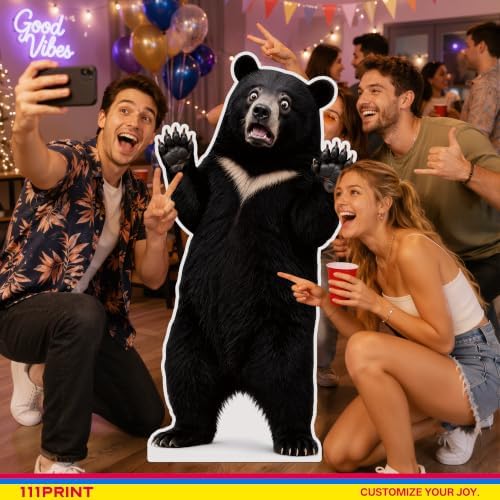 Funny Black Bear Life Size Cardboard Cutout Standee, 4FT - Image 4