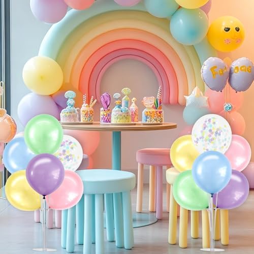 TONIFUL 4 Set Spring Macaron Balloon Stand Balloon Centerpieces for Table - Image 4