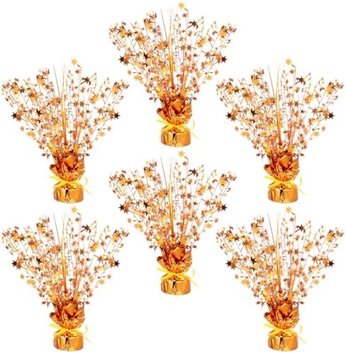 Crowye 6 Pcs Fall Foil Spray Centerpieces Thanksgiving Decor, Orange, Small by Crowye
