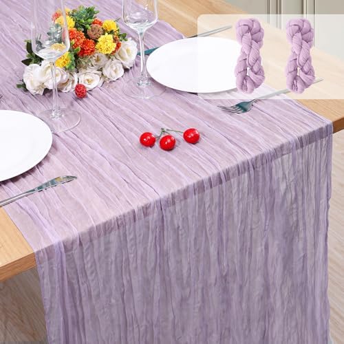 2 Pack Cheesecloth Table Runner 10Ft Christmas Gauze Boho Table Runners for Wedding Decor Bridal Shower Decorations Baby Shower Party(35" x 120") by Home