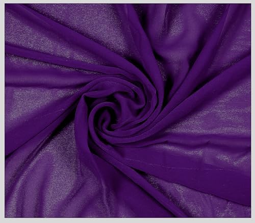 70 Yard Chiffon Fabrics, 44" Wide, Lightweight, Sheer – Cadbury Purple - Image 3