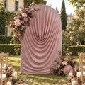 7.2FT Dusty Pink Draped Arch Cover, Ruched Ripple Arch Backdrop Cover by Unknown