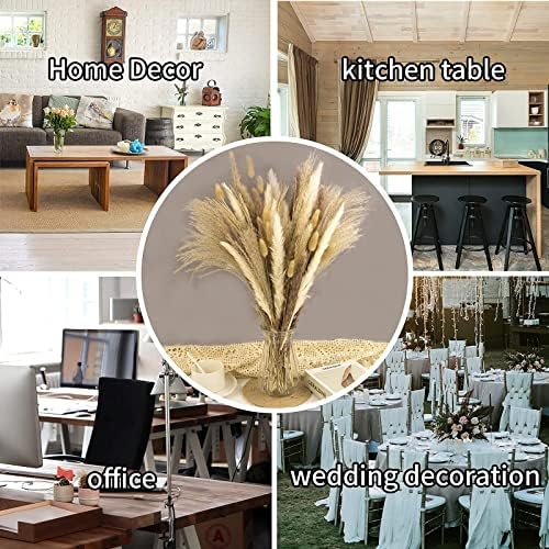 65PCS Pampas Grass Decor, Including pompas Floral, Reed Dried Grass and Bunny Tails Dried Flowers, Natural Dried Pampas Grass Bouquet for Boho Decor Wedding, Home Decoration (Pack of 2) - Image 6