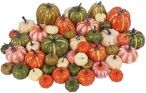 winemana 46 Pcs Artificial Pumpkins for Decorating Fall Decorations by winemana