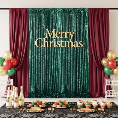 Green Sequin Backdrop Curtains,1 Panels 3FTx8FT Curtain Backdrop for Party - Image 4