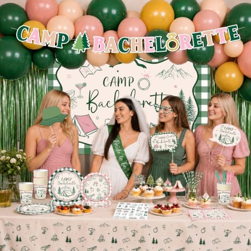 Camp Bachelorette Decorations, Pink Green Bachelorette Party Decorations - Image 7