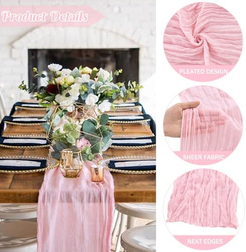 10FT Cheesecloth Table Runner Boho Party Home Decorations - Image 2