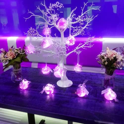 SmilingTown 15 Packs 20 Led Purple Fairy Lights Battery Operated 6.6ft Silver String Lights Waterproof Firefly Starry Light for DIY Table Centerpieces Wedding Halloween Christmas Party Decor - Image 5