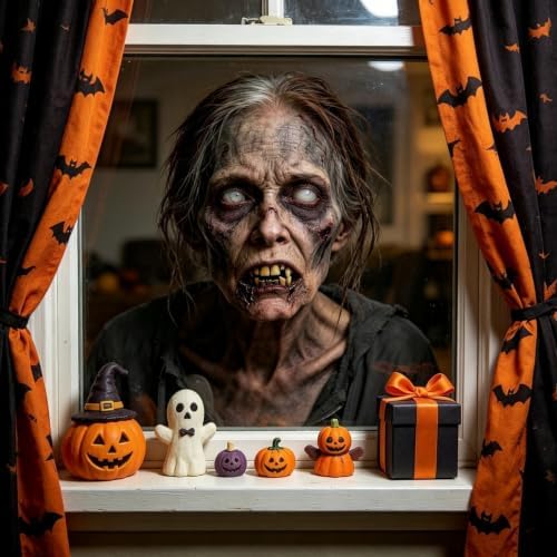 Halloween Window Clings Decorations Horror Zombie Ghost Window Stickers Static Spooky Glass Window Sticker Decals for Home Office Classroom Party Haunted House Seasonal Decor 1 Sheet - Image 6