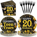 Grencian 96 Pcs Happy 20th Birthday Party Decorations, Serves 24 by Grencian