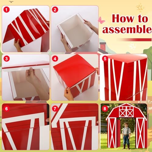 Bucherry 7 Pcs Farm Birthday Party Decor Farm Animal Backdrop - Image 3