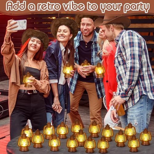 Ferraycle 12 Pcs Mini Lanterns Bulk 4 Inch Brown Lamp Table Centerpieces - Image 4