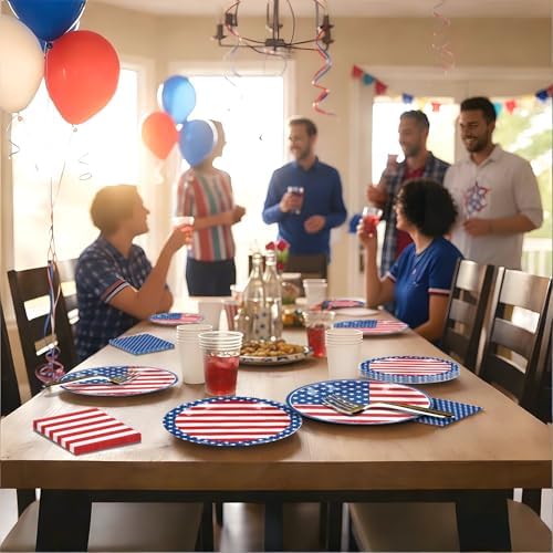 180pcs 4th of July Plates and Napkins Party Supplies,Serves 60 - Image 7