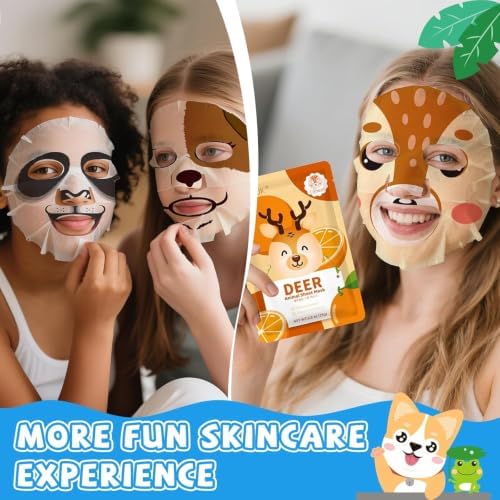 KONEUK 54 Pack Animal Kids Face Mask Spa, Spa Party Supplies for Women - Image 6