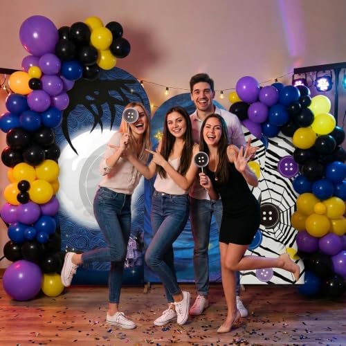 101P Starry Night Arch Backdrop Covers Balloon Garland for Halloween Decor - Image 5