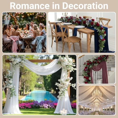 30 Yard Chiffon Fabrics, 44" Wide, Lightweight, Sheer – Ivory - Image 6