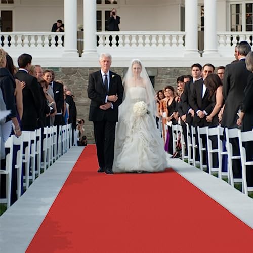 EZLucky Red Carpet Runner for Party, 4X15 ft, 130 GSM Felt Non-Woven with Double-Sided No Traces Adhesive Sticke, Aisle Runner for Wedding, Movie Theme Party Decos, Red Runway Rug for Prom - Image 4