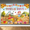 7x5ft Fall Pumpkin Patch Backdrop Banner Cute Pumpkin Patch Decorations Indoor Outdoor for Kids Fun Fall Festival Scene Thanksgiving Photo Booth Background Tapestry Wall Decor by LDWLYW