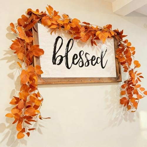 CQURE 12 Pack 84Ft Eucalyptus Garland,Artificial Eucalyptus Willow Leaves Table Greenery Garland Wreath Vines for Wedding Party Table Fireplace Bedroom Wall Room Decor - Image 6