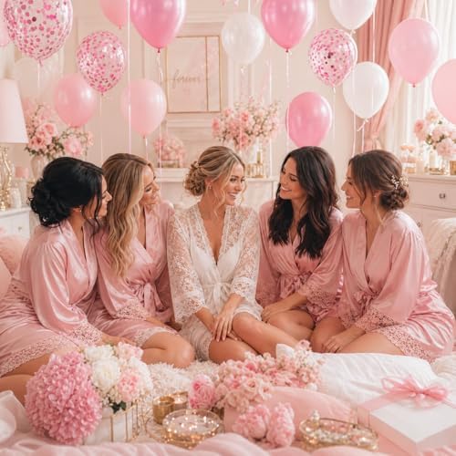 Balloons Pink and White, 60 Packs 12 Inch Light Pink White Balloons with Confetti Balloons for Birthday Party Decorations Girl Women, Wedding, Christening Baby Shower Party, Bridal Shower - Image 5