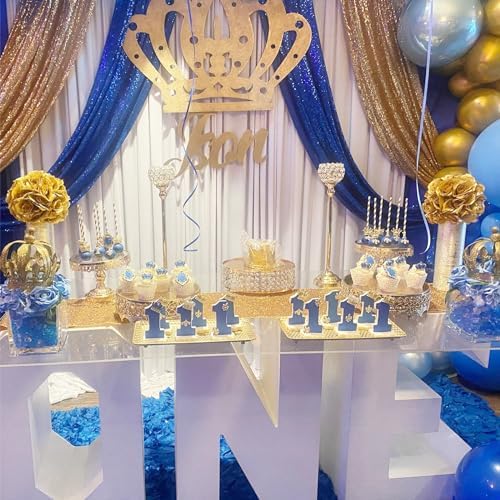 Royal Blue Sequin Backdrop Curtains,2 Panels 2FTx8FT Blue Curtain Backdrop Glitter Party Decorations Background Drapes for Wedding Birthday Anniversary Graduation Photo Booth Decor - Image 6