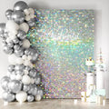 COKAOBE LiteGrid Series Shimmer Wall Backdrop - 24Pcs Iridescent Silver by COKAOBE