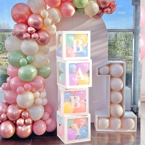 Voircoloria Baby Balloon Boxes with Letters, 4 Transparent Balloon Boxes - Image 6