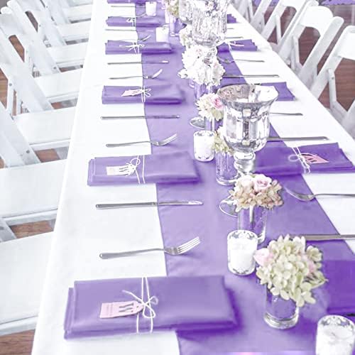 10-Pack Lavender 12 x 108 inches Long Premium Satin Table Runner - Image 7