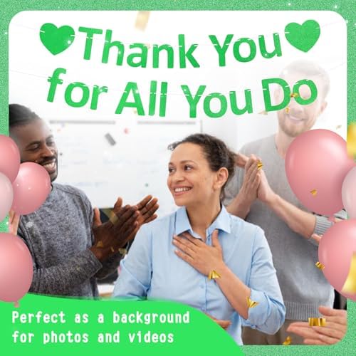 Thank You Banner Appreciation Banner for Appreciation Decorations Teacher Thanks Volunteer Events Office School Organization Thank You Parties (Green) - Image 7