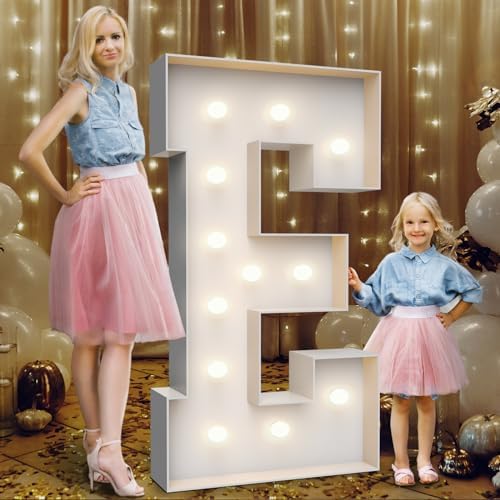 4FT Light Up Marquee Letter E - Large Foam Board Mosaic Kit by Teebloom
