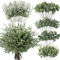 lovemoon 260 Pcs Artificial Mixed Eucalyptus Stems Bulk, 5 Kinds of Faux Greenery Eucalyptus Leaves Bulk for Vase Wedding DIY Bouquets Floral Arrangement Home Decor (260, Green) by Lovemoon