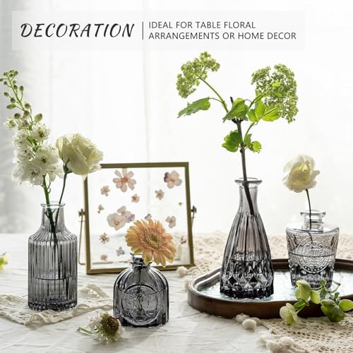SUPMIND Glass Bud Vases Set of 12, Small Black Flower Vases in Bulk - Image 3