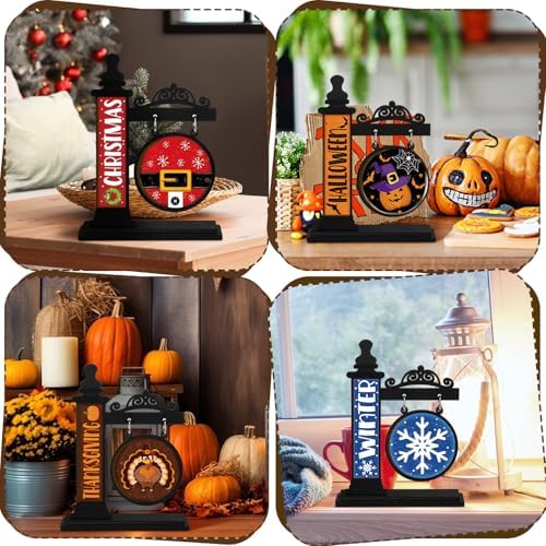 RattanView 41 Pcs Interchangeable Seasonal Wood Sign,Black - Image 6