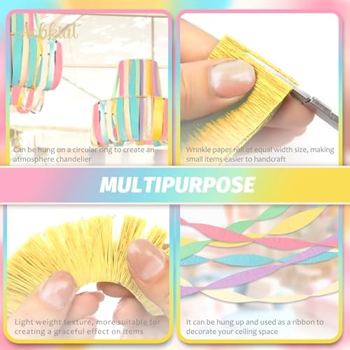 AOBKIAT Crepe Paper Streamers Party Decorations,6 Rolls Pastel Streamers - Image 4