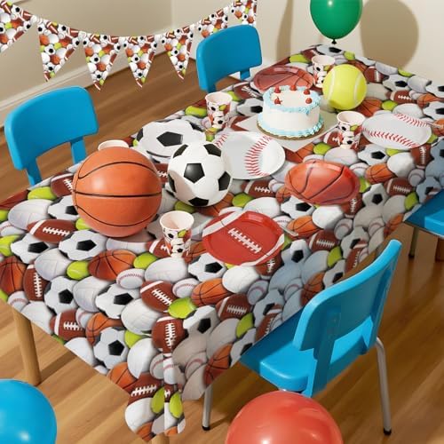 Sports Themed Birthday Party Kit for 24 - Includes Sports Banner, Tablecloth, Cups, Plates and Napkins for Boys Sports Theme Party Decorations Supplies - Image 5