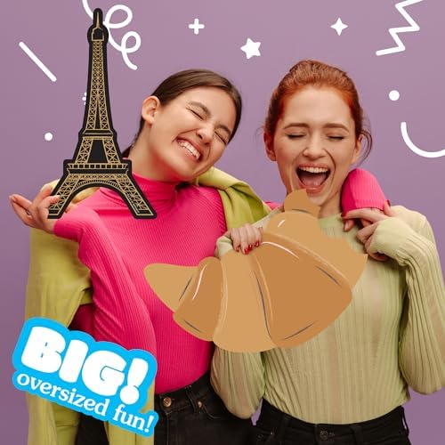 Big Dot of Happiness Stars Over Paris - Eiffel Tower, Macaroon and Croissant Decorations - Parisian Themed Party Large Photo Props - 3 Pc - Image 2